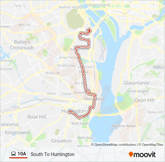 10A Bus Line Map