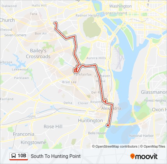 10B Bus Line Map