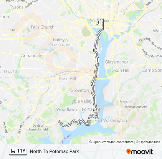 11Y Bus Line Map