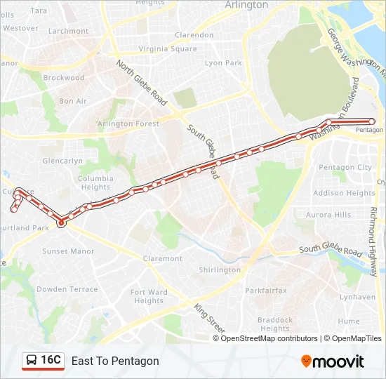 16C Bus Line Map