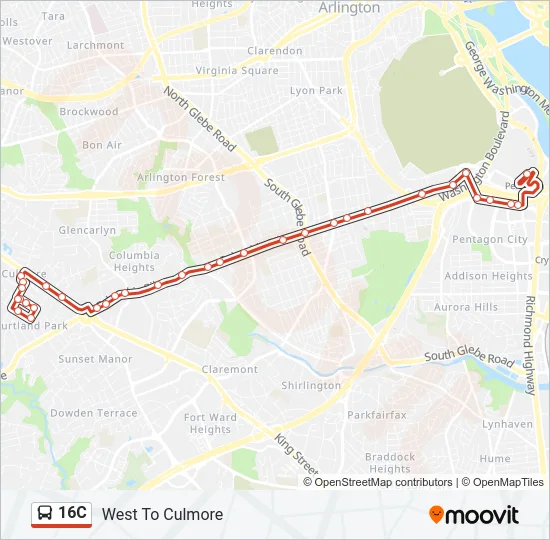 16C Bus Line Map
