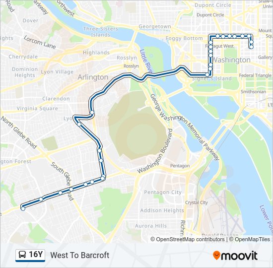16Y Bus Line Map