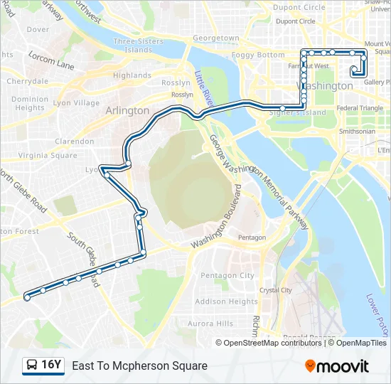 16Y Bus Line Map