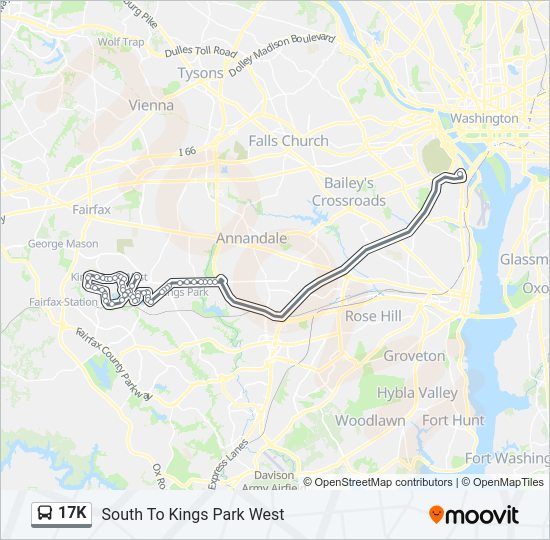 17K Bus Line Map