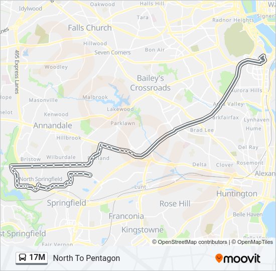 17M Bus Line Map