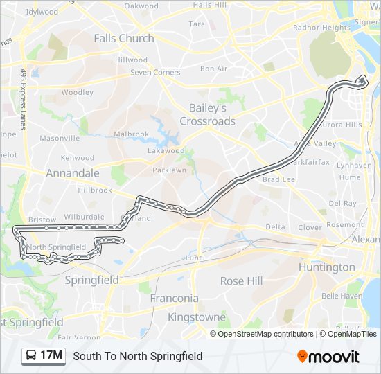 17M Bus Line Map