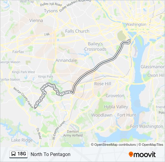 18g Route: Schedules, Stops & Maps - North To Pentagon (Updated)