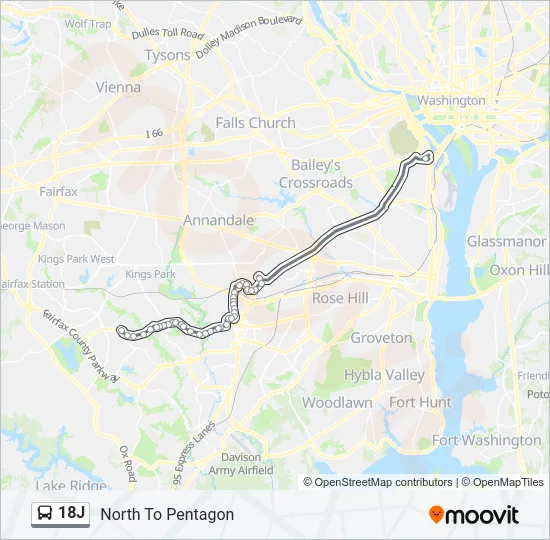 18J Bus Line Map