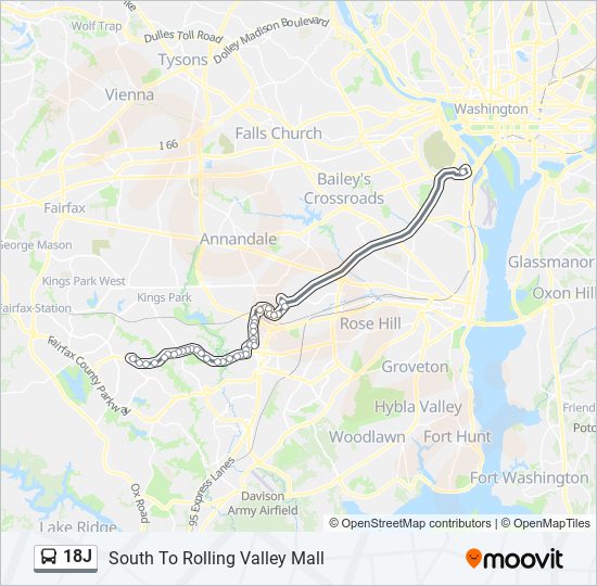 Mapa de 18J de autobús