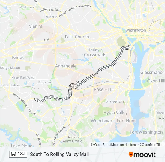18J Bus Line Map