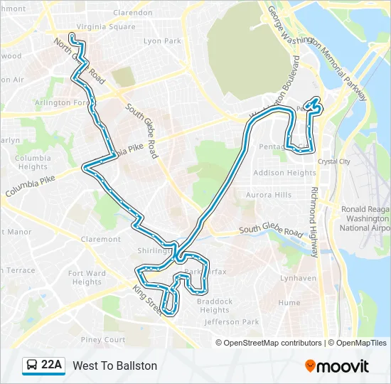 22A Bus Line Map
