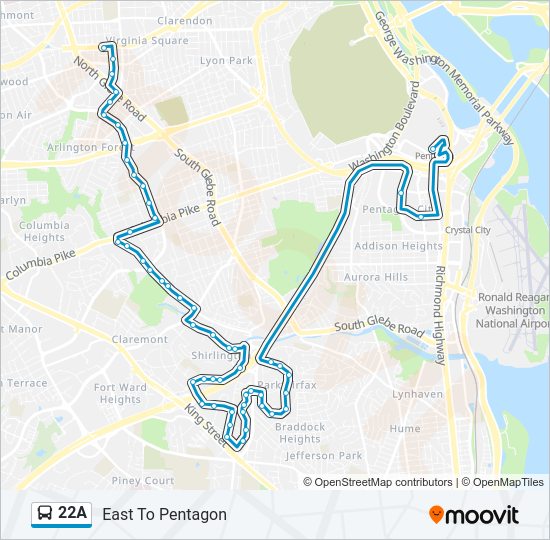 22A Bus Line Map