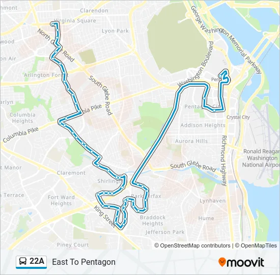 22A Bus Line Map