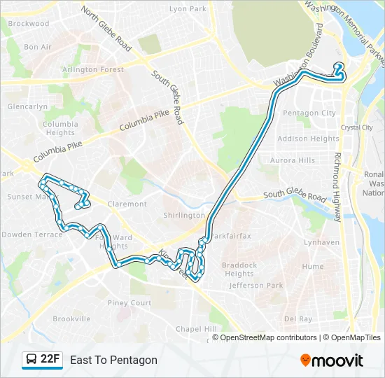 22F Bus Line Map
