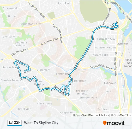 22F Bus Line Map