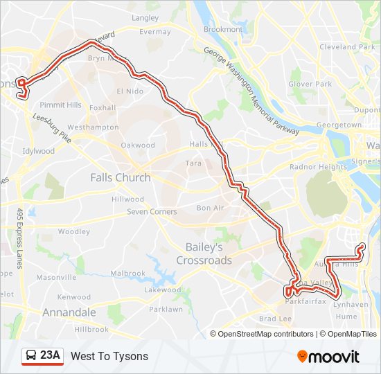 Mapa de 23A de autobús