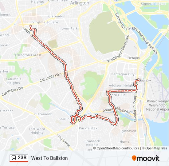 23B Bus Line Map