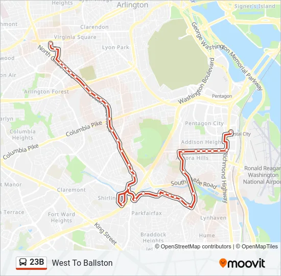 23B Bus Line Map