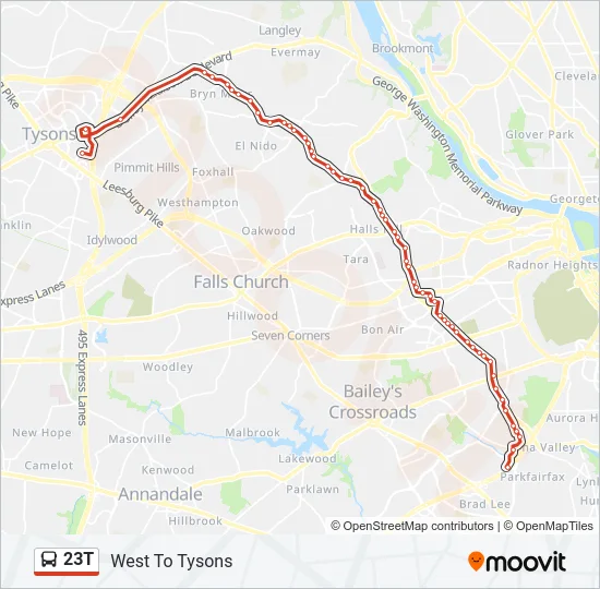 23T Bus Line Map