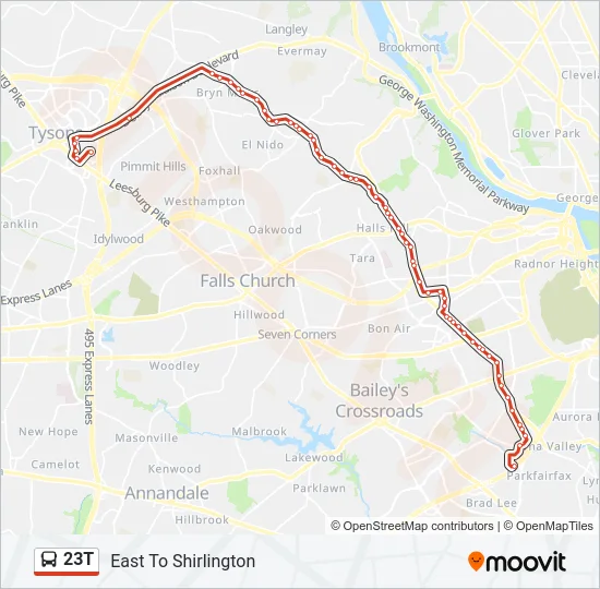 23T Bus Line Map