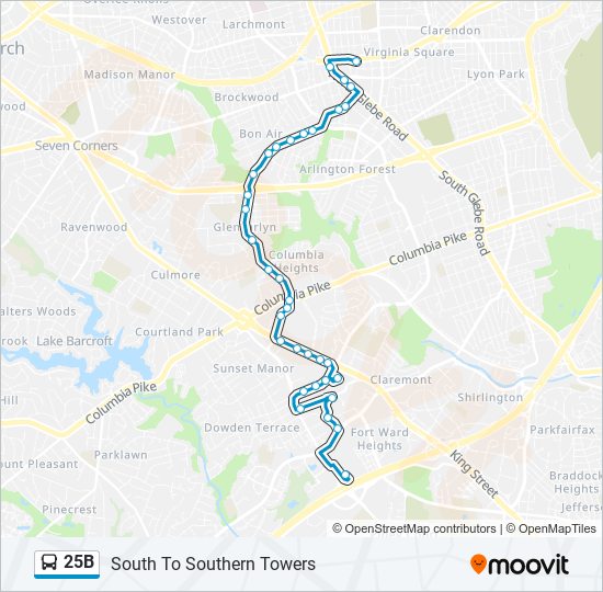 25B bus Line Map