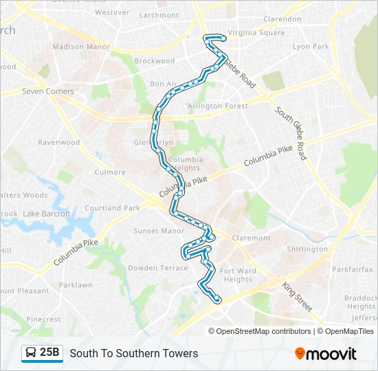 25B Bus Line Map