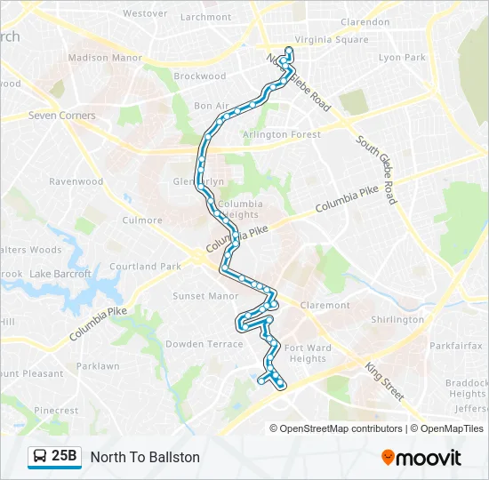 25B Bus Line Map