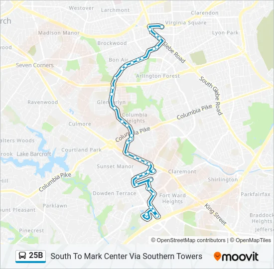 25B Bus Line Map