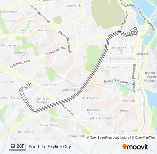 28F Bus Line Map