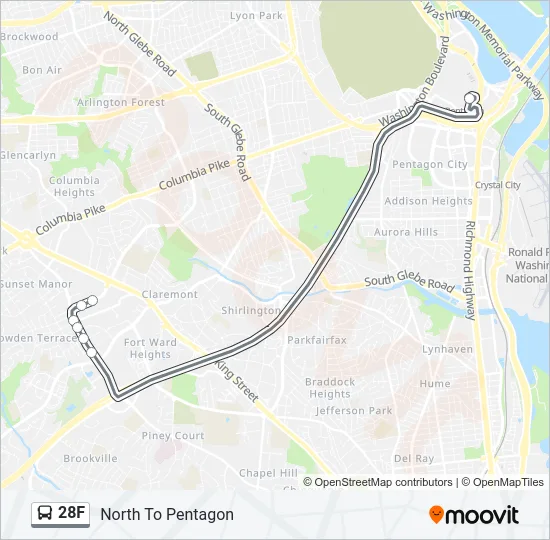 28F Bus Line Map