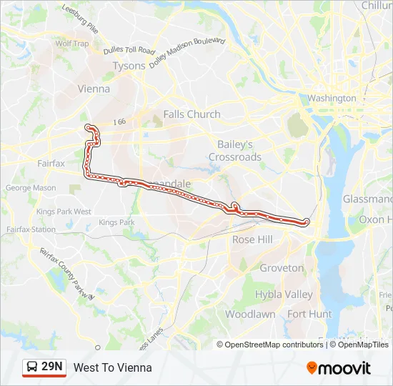 29N Bus Line Map