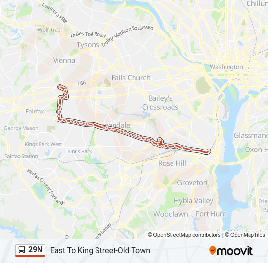 29N Bus Line Map