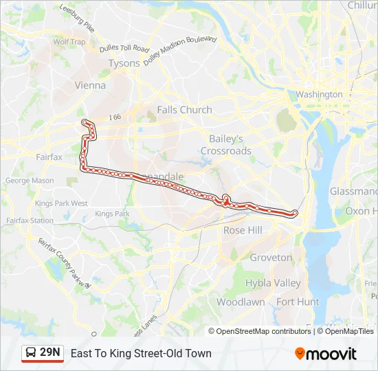 29N Bus Line Map