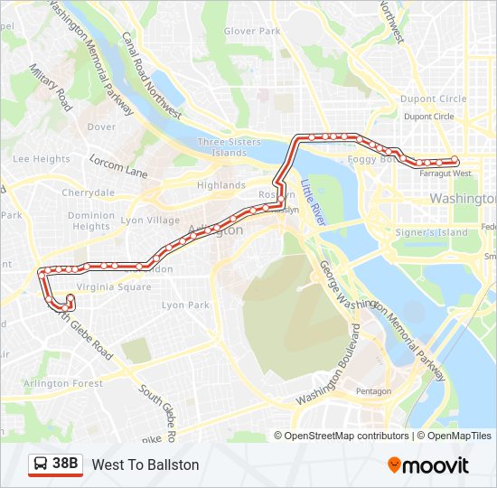 38B Bus Line Map