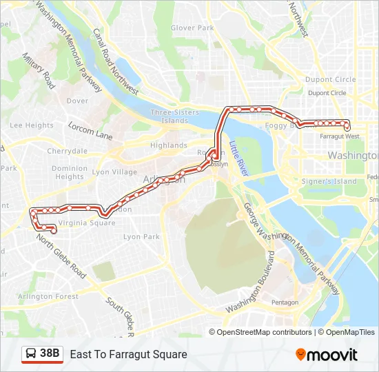 38B Bus Line Map
