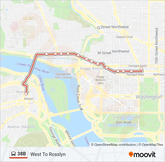 38B Bus Line Map