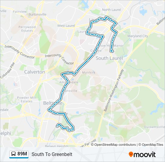 89M Bus Line Map