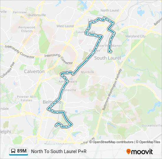 89M Bus Line Map