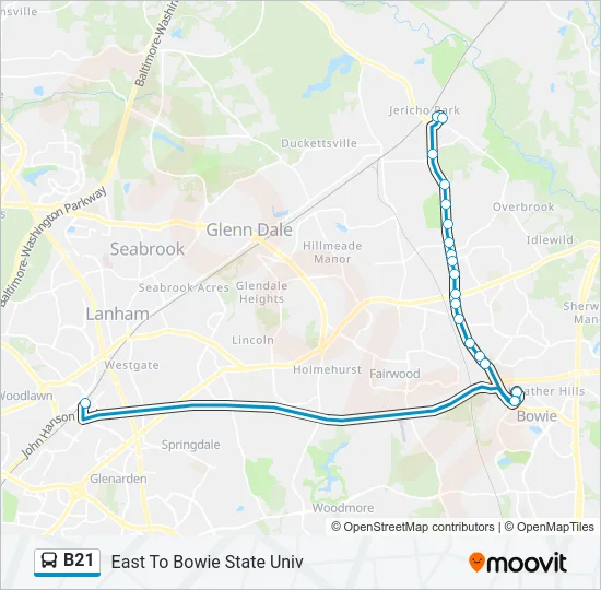 B21 Bus Line Map