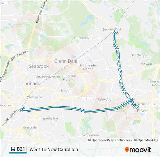 B21 Bus Line Map