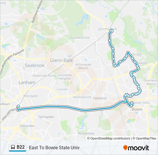 B22 bus Line Map