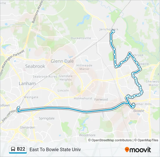 B22 Bus Line Map