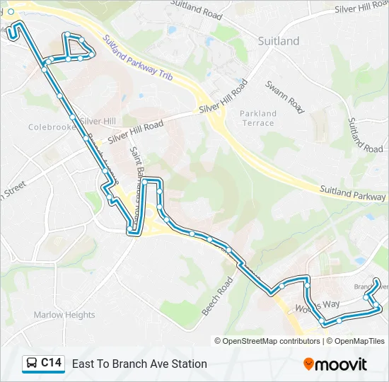 C14 Bus Line Map