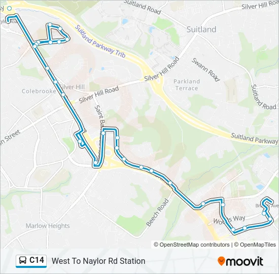 C14 Bus Line Map
