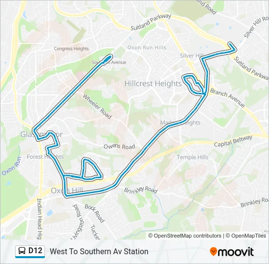 D12 Bus Line Map