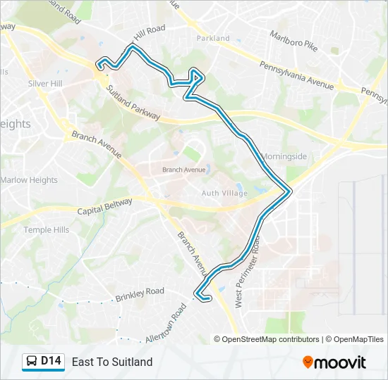 D14 Bus Line Map