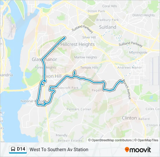 D14 Bus Line Map