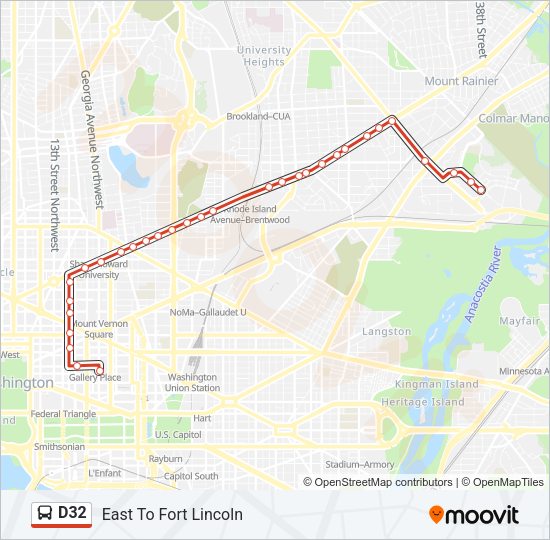 D32 Bus Line Map