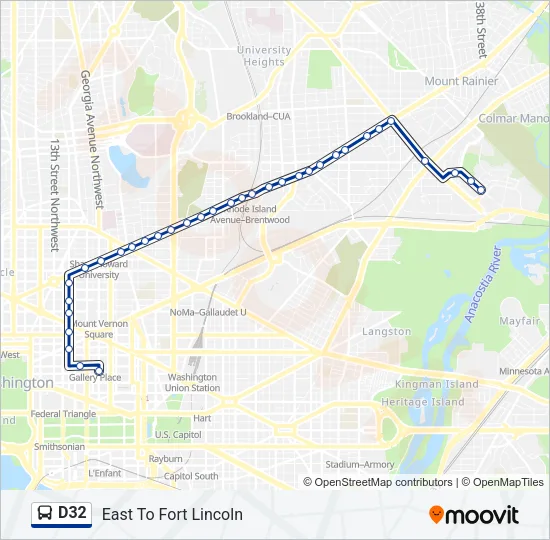D32 Bus Line Map
