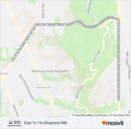 D33 bus Line Map